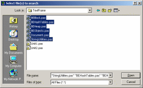 Specify multiple files with the mouse