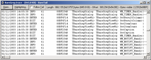 Main menu hidden to maximise screen space for viewing file contents