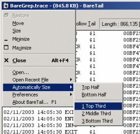 Standard Bare Metal Software application window placement options