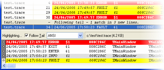 Filter new lines added to a file in real-time (grep the tail).